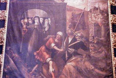 Retablo Expulsion De Los Sarracedos por Clara de Asís en Santa Clara